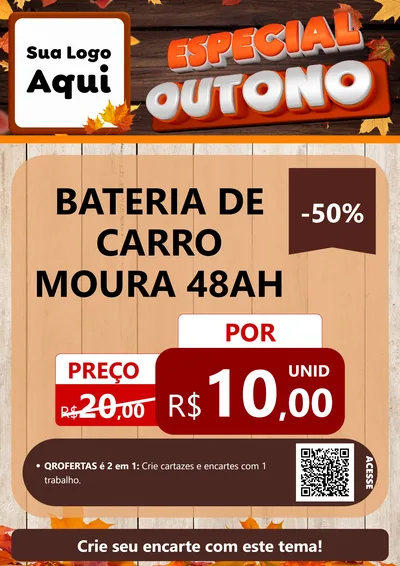 Modelo de Cartaz para Cartaz A4 Vertical com o tema Especial Outono para Baterias Elétricas