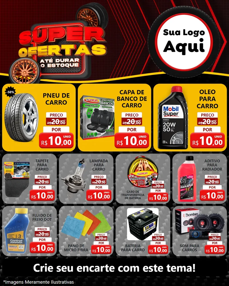 Modelo de Rede Social para Feed Instagram com o tema Super Ofertas Até Durar o Estoque para Auto peças