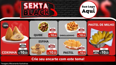 Modelo de TV para TV Horizontal com o tema Sexta Black para Salgadaria