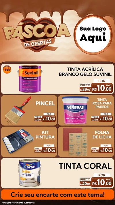 Modelo de TV para TV Vertical com o tema Páscoa de Ofertas para Tintas e Ferramentas
