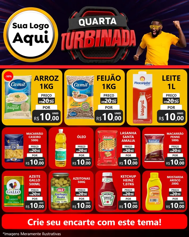 Modelo de Rede Social para Feed Instagram com o tema Quarta Turbinada para Supermercado