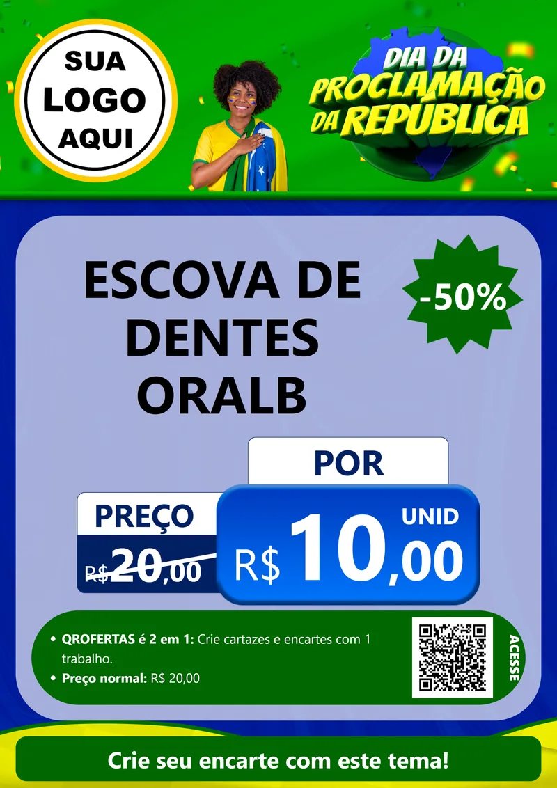 Modelo de Cartaz para Cartaz A4 Vertical com o tema Dia Da Proclamação Da República para Higiene Pessoal