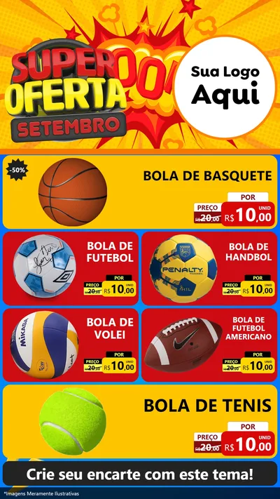 Modelo de TV para TV Vertical com o tema Super Oferta Setembro para Artigos Esportivos