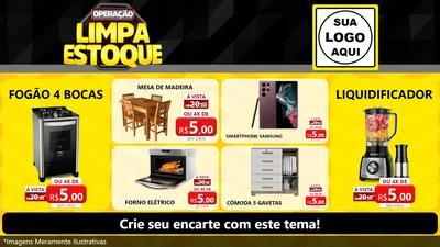 Modelo de TV para TV Horizontal com o tema Operação Limpa Estoque para Móveis e Eletro