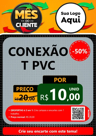 Modelo de Cartaz para Cartaz A4 Vertical com o tema Mês do Cliente para Tubos e conexões