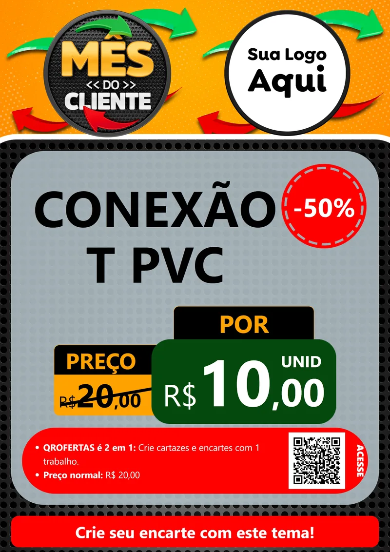 Modelo de Cartaz para Cartaz A4 Vertical com o tema Mês do Cliente para Tubos e conexões