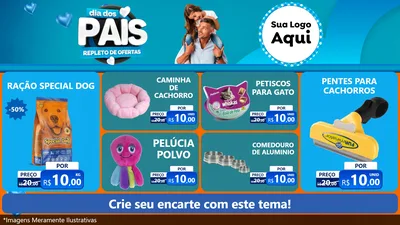 Modelo de TV para TV Horizontal com o tema Dia Dos Pais Repleto de Ofertas para Pet Shop