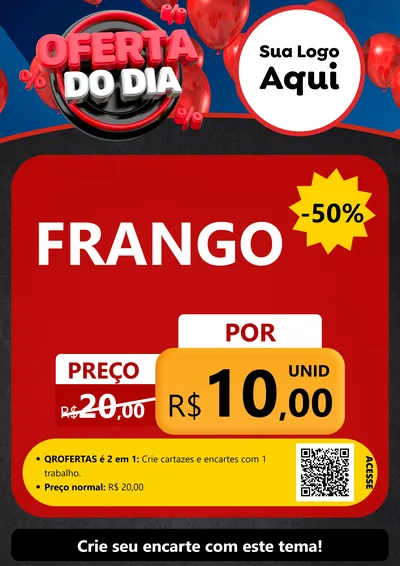 Modelo de Cartaz para Cartaz A4 Vertical com o tema Oferta do Dia para Assados