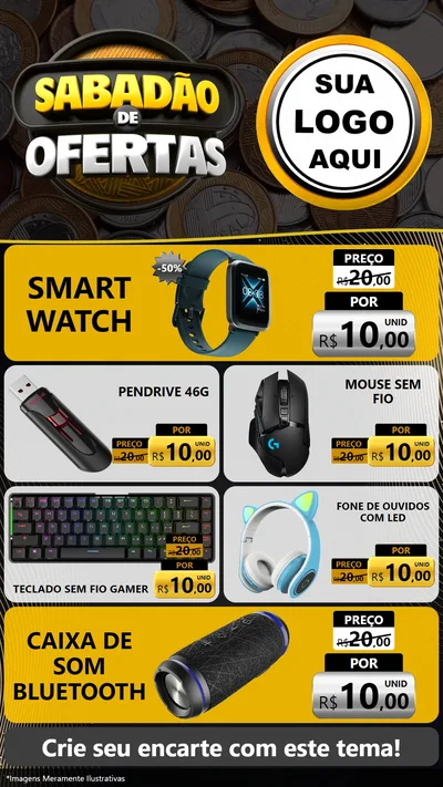 Modelo de TV para TV Vertical com o tema Sabadão de Ofertas para Informática