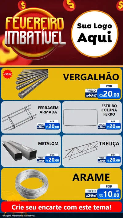 Modelo de TV para TV Vertical com o tema Fevereiro Imbatível para Ferragens