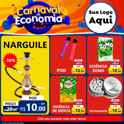 Modelo de Rede Social para Feed Facebook com o tema Carnaval da Economia para Tabacaria