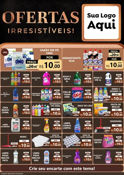 Modelo de Encarte para Encarte A4 Vertical com o tema Ofertas Irresistíveis! para Produtos de Limpeza