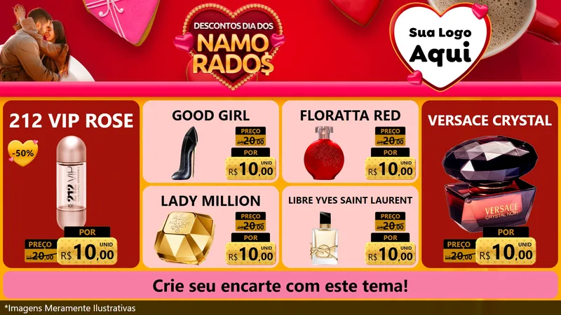 Modelo de TV para TV Horizontal com o tema Descontos Dia dos Namorados para Perfumes