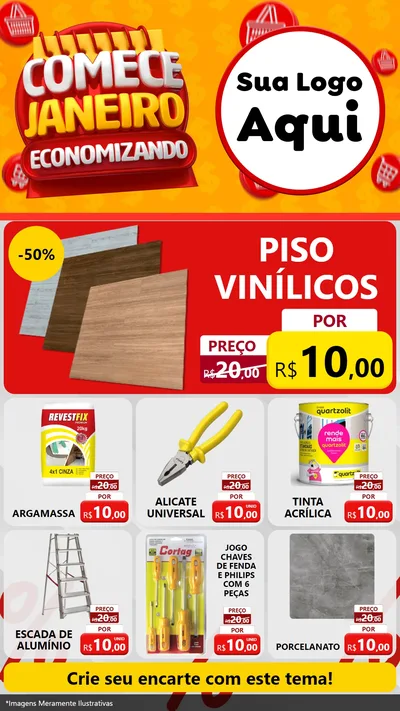 Modelo de Rede Social para Stories com o tema Comece Janeiro Economizando para Material para Construção