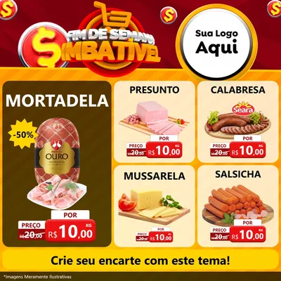 Modelo de Rede Social para Feed Facebook com o tema Fim de Semana Imbatível para Frios e Laticínios