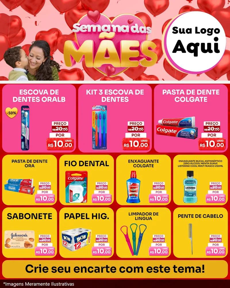 Modelo de Rede Social para Feed Instagram com o tema Semana Das Mães para Higiene Pessoal