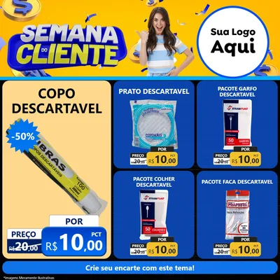 Modelo de Rede Social para Feed Facebook com o tema Semana do Cliente para Embalagens