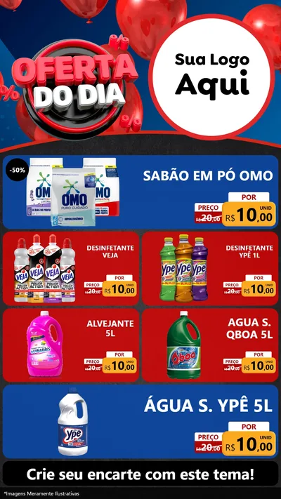 Modelo de TV para TV Vertical com o tema Oferta do Dia para Produtos de Limpeza