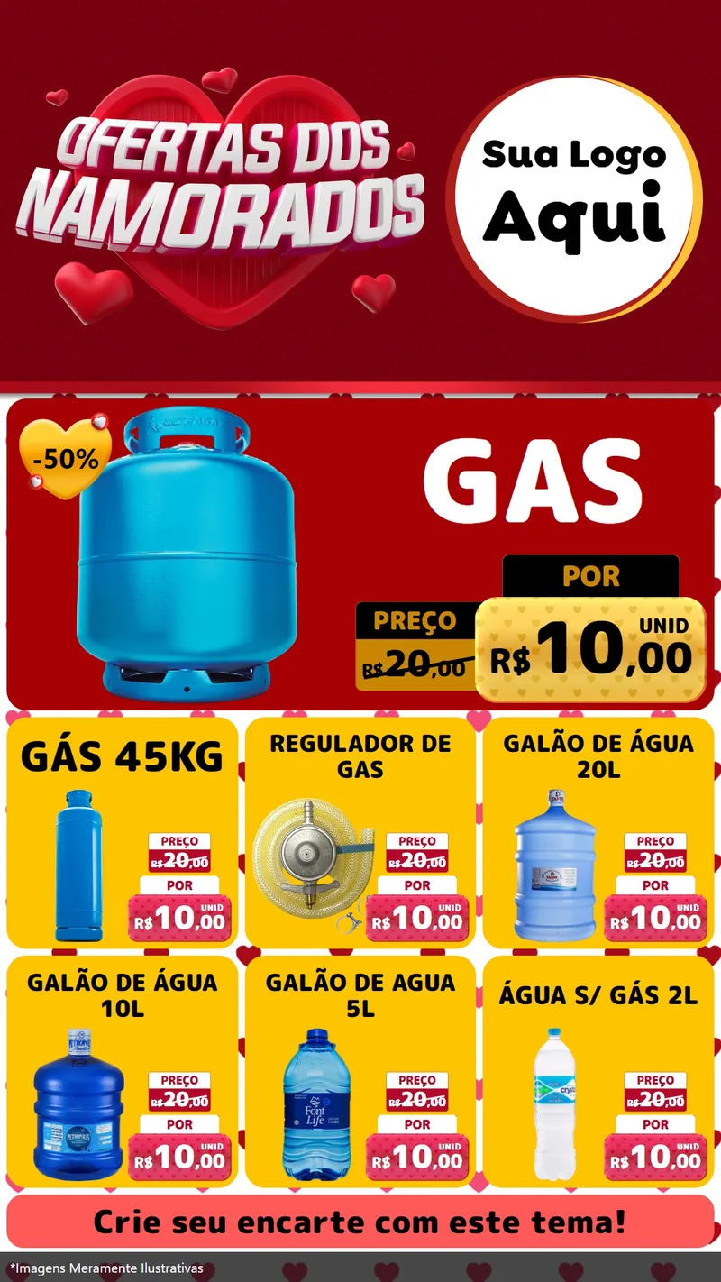 Modelo de Rede Social para Stories com o tema Ofertas Dos Namorados para Água e gás