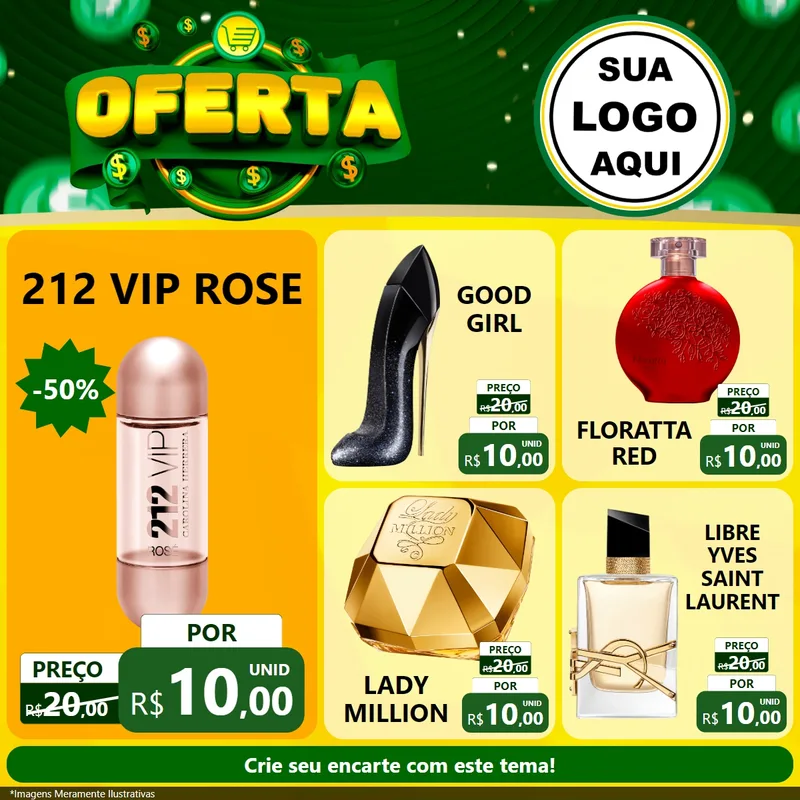 Modelo de Rede Social para Feed Facebook com o tema Oferta para Perfumes