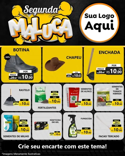 Modelo de Rede Social para Feed Instagram com o tema Segunda Maluca para Agropecuária