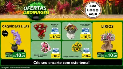 Modelo de TV para TV Horizontal com o tema Ofertas de Jardinagem para Floricultura e jardim