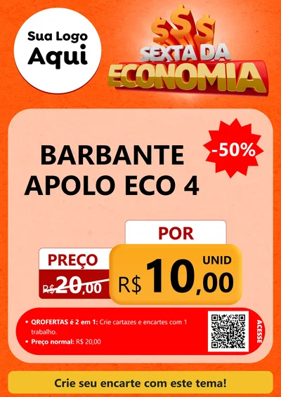Modelo de Cartaz para Cartaz A4 Vertical com o tema Sexta da Economia para Armarinho e Aviamentos