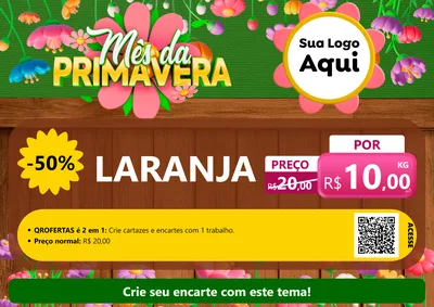 Modelo de Cartaz para Cartaz A4 Horizontal com o tema Mês da Primavera para Hortifrúti