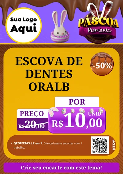 Modelo de Cartaz para Cartaz A4 Vertical com o tema Páscoa Premiada para Higiene Pessoal