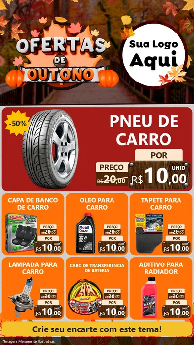 Modelo de Rede Social para Stories com o tema Ofertas de Outono para Auto peças
