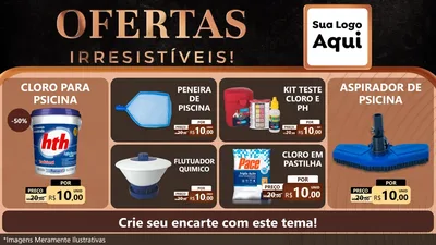 Modelo de TV para TV Horizontal com o tema Ofertas Irresistíveis! para Produtos para Piscina