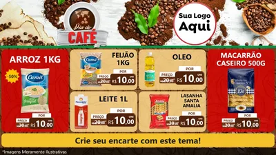 Modelo de TV para TV Horizontal com o tema Dia do Café para Supermercado