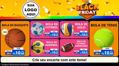 Modelo de TV para TV Horizontal com o tema Black Friday para Artigos Esportivos