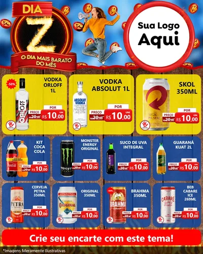 Modelo de Rede Social para Feed Instagram com o tema Dia Z - O Dia Mais Barato Do Mês para Distribuidora de bebidas