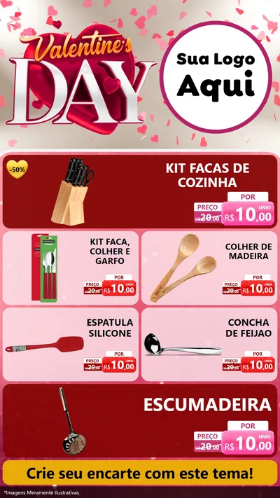 Modelo de TV para TV Vertical com o tema Valentine's Day para Utilidades Domésticas