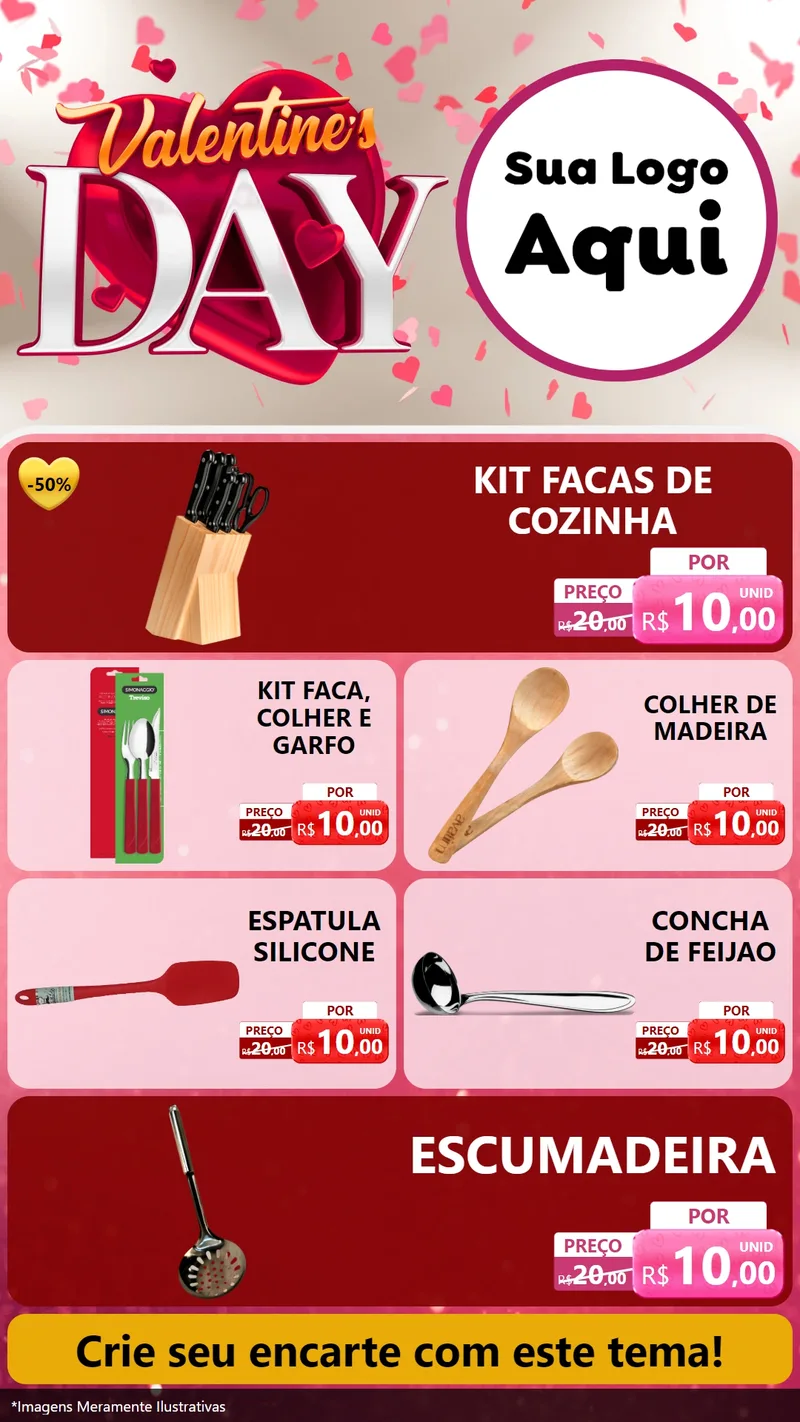 Modelo de TV para TV Vertical com o tema Valentine's Day para Utilidades Domésticas