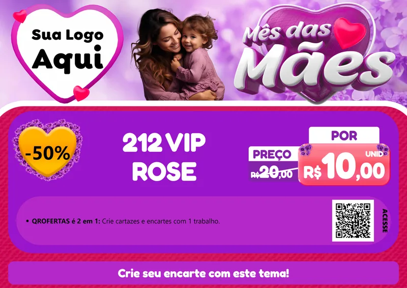 Modelo de Cartaz para Cartaz A4 Horizontal com o tema Mês das Mães para Perfumes