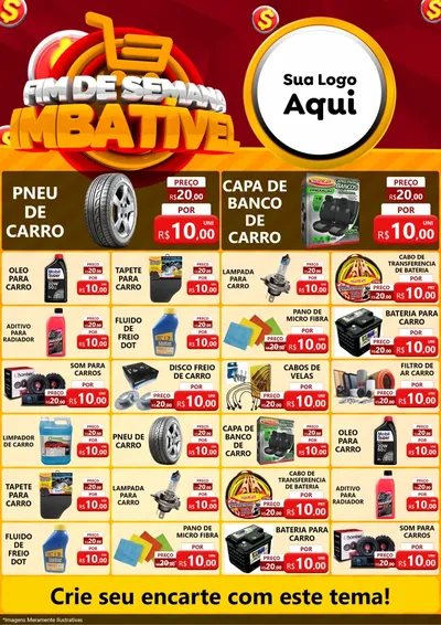 Modelo de Encarte para Encarte A4 Vertical com o tema Fim de Semana Imbatível para Auto peças
