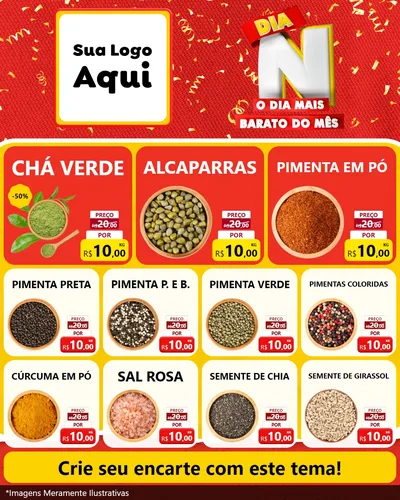 Modelo de Rede Social para Feed Instagram com o tema Dia N o Dia Mais Barato do Mês para Produtos Naturais