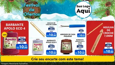 Modelo de TV para TV Horizontal com o tema Festival de Ofertas - Inverno para Armarinho e Aviamentos