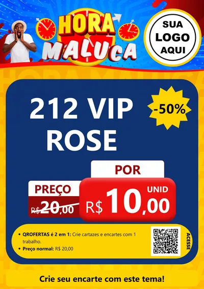 Modelo de Cartaz para Cartaz A4 Vertical com o tema Hora Maluca para Perfumes