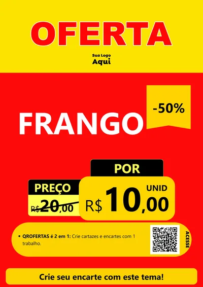 Modelo de Cartaz para Cartaz A4 Vertical com o tema OFERTA - Vermelho Cartaz para Assados