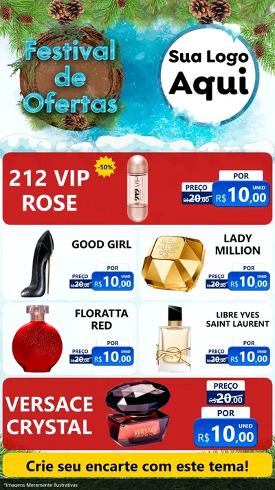 Modelo de TV para TV Vertical com o tema Festival de Ofertas - Inverno para Perfumes