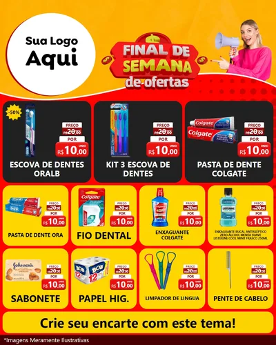 Modelo de Rede Social para Feed Instagram com o tema Final de Semana de Ofertas para Higiene Pessoal