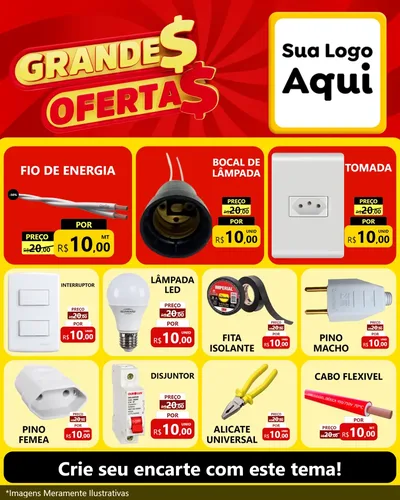 Modelo de Rede Social para Feed Instagram com o tema Grandes Ofertas para Materiais Elétricos