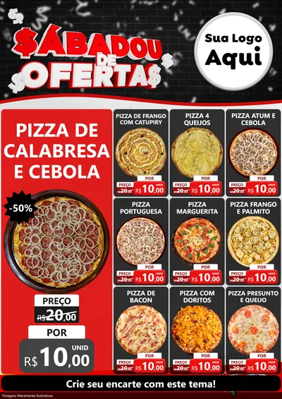 Modelo de Encarte para Encarte A4 Vertical com o tema Sabadou de Ofertas para Pizzaria