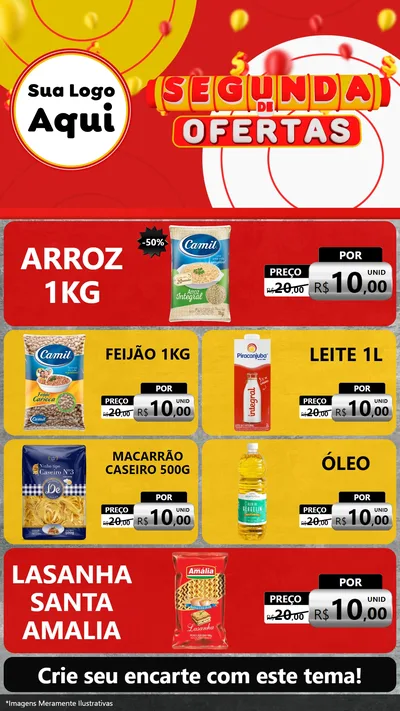 Modelo de TV para TV Vertical com o tema Segunda de Ofertas para Supermercado
