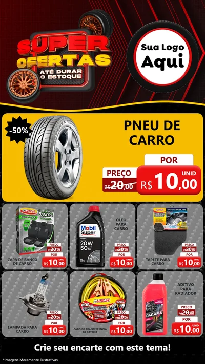 Modelo de Rede Social para Stories com o tema Super Ofertas Até Durar o Estoque para Auto peças