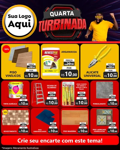 Modelo de Rede Social para Feed Instagram com o tema Quarta Turbinada para Material para Construção