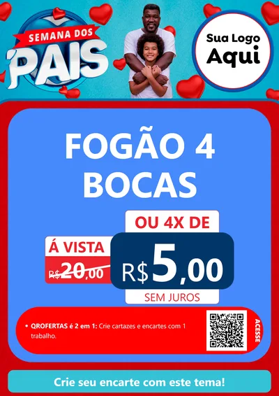 Modelo de Cartaz para Cartaz A4 Vertical com o tema Semana Dos Pais para Móveis e Eletro